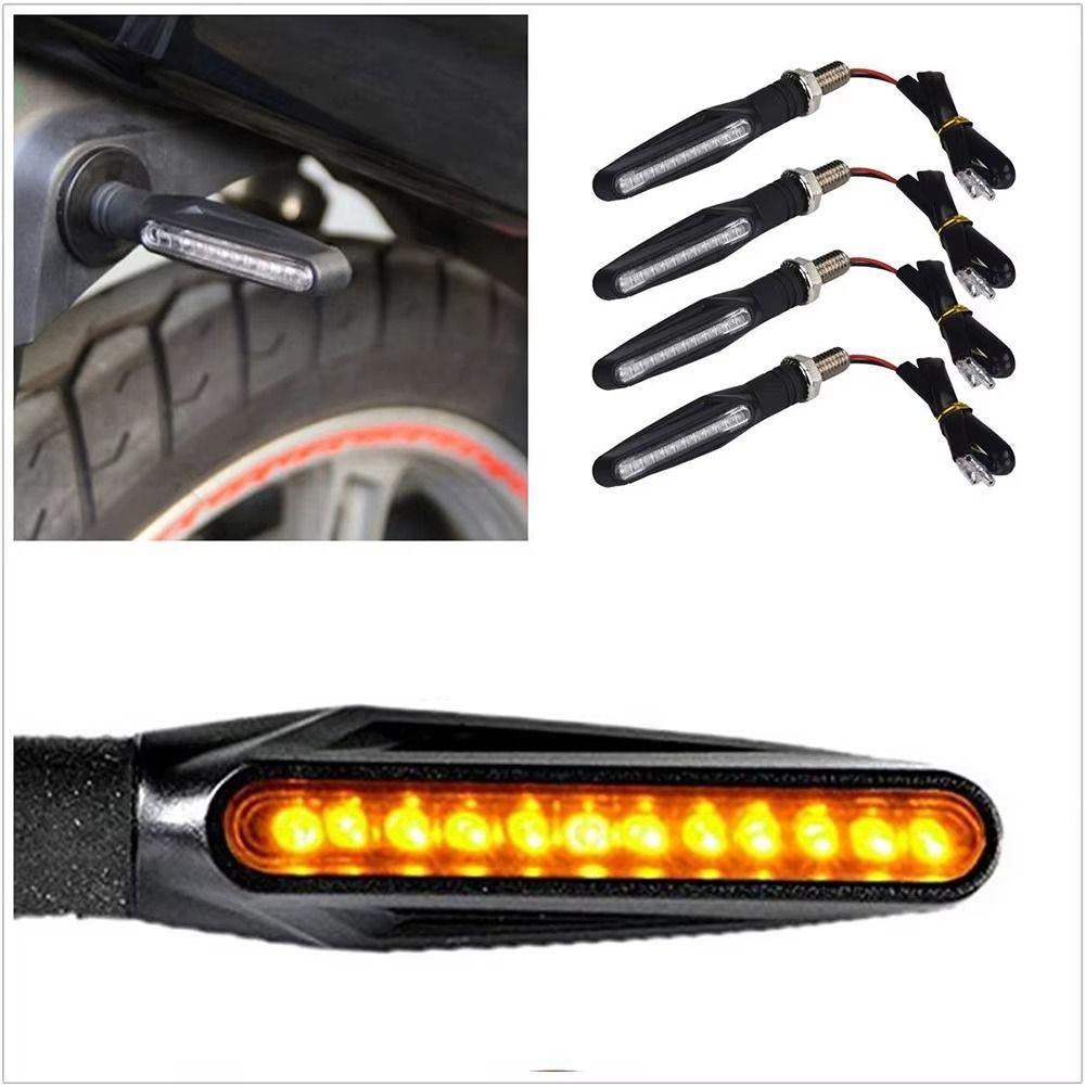 4Pcs Flowing Water Model Signal Indicators Lights 12V Side-glowing Turn Signal  Motorcycle Equipment