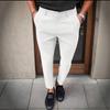 Summer Men's Slim-fit Nine-point Casual Pants Solid Color Business Elastic Breathable Pants Men's Clothing