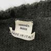 HERMES 16AW Khaki cashmerex mohair V-neck ribbed oversized knit tops 34 grayUsed