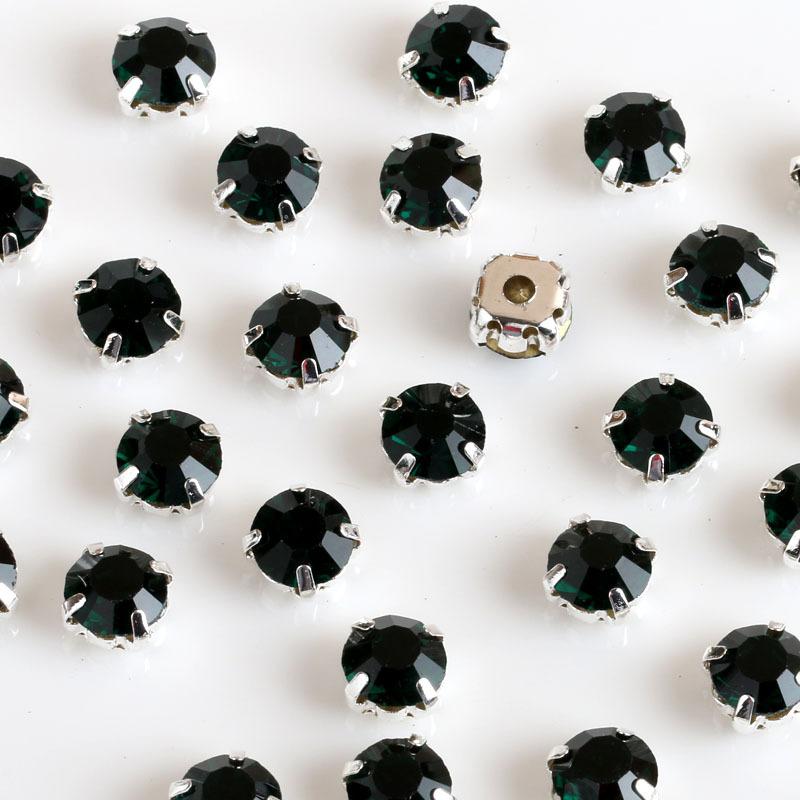 1440pcs Glass Flatback Round Rhinestones with Nickel-Free Metal Base Eco-Friendly Sew-On Stones for Shoes Garments Bags & Hats