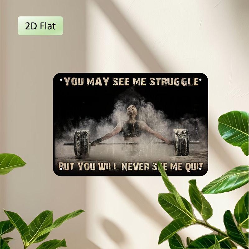 Fitness Motivation Metallblechschild Gewichtheben Fitness Poster Man Cave Garage Heimwanddekor 8x12 Zoll