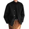 Autumn Winter Men's Fashion Korean New Outfit Hombre Elegante Casual Design Collarless Loose Woolen Jacket