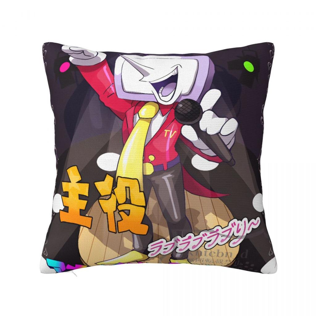 Funda de almohada del juego Spamton de Deltarune, funda de almohada linda y divertida, funda de cojín suave con estampado gráfico para silla de sala de estar