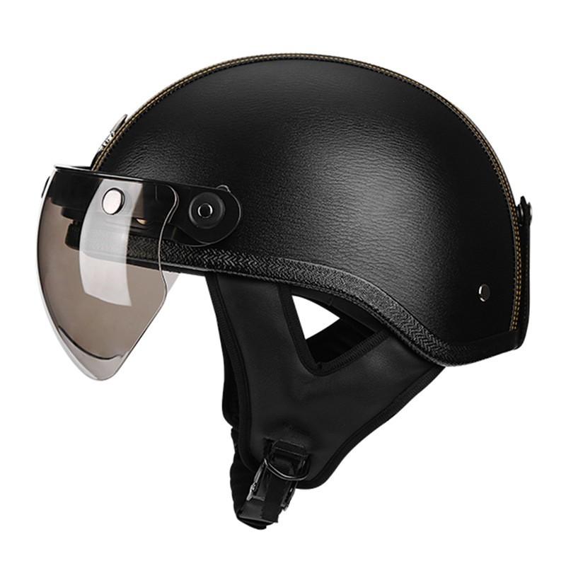 3C Certified Retro Half Helmet Scooter Motorcycle Riders Unisex All Season ABS Safety With Visor Options