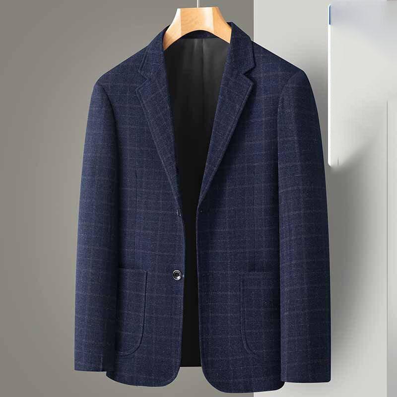 Men's Blazer Coat Fashion Middle-aged Business Casual Professional Wear Casual Loose British Style Sub-trend Four Seasons Suit