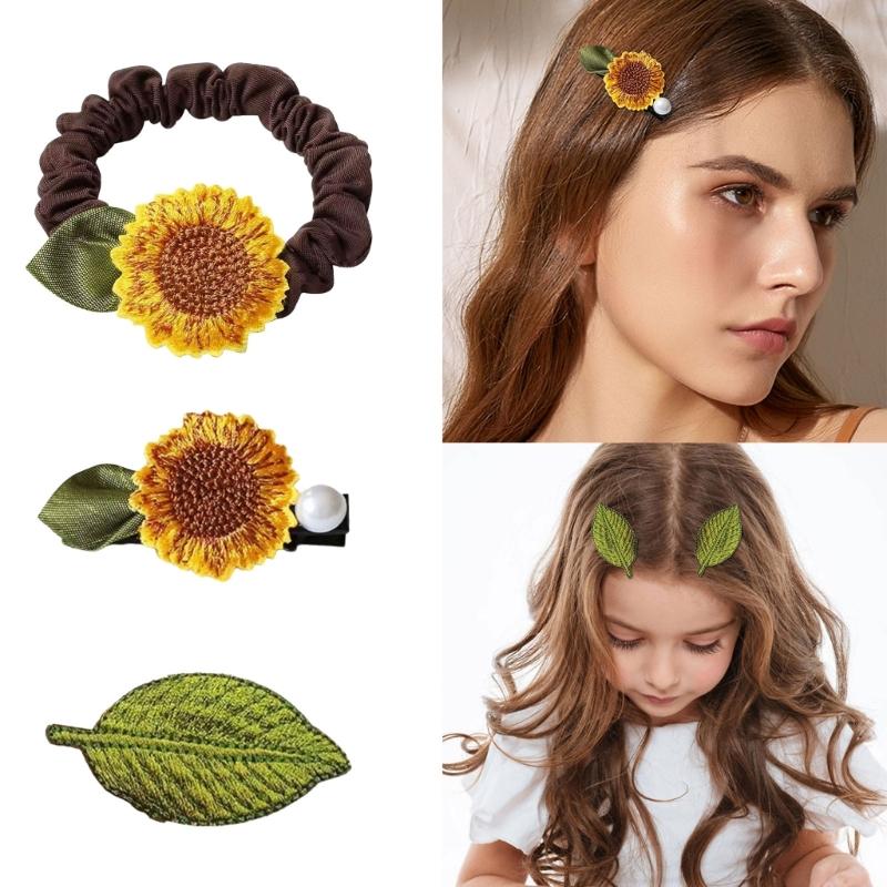 2Pcs Sunflower Hair Tie Elastic Practical Design Hair Clip Hair Accesories For Fashionable Women And Everyday Hairstyles