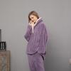 Winter Warm Long Sleeve Plus Velvet Furry Jumpsuit Pajamas Casual Winter Warm Solid Color Cute Bear Rompers Nightwear Ladies Home Wear Onesie