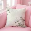 Chinese Style Simple Bird Flowers Cushion Cover Linen Pillowcase Cover Soft Decor for Sofa Home Room