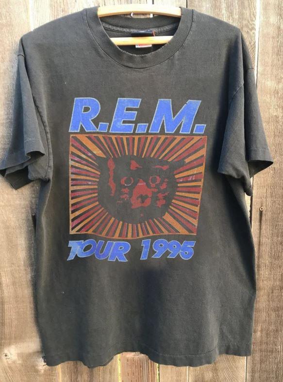 

R.E.M Band Tour Shirt Rare Design Charcoal Cotton T shirt Men Women WA4158 Unisex T-Shirt M