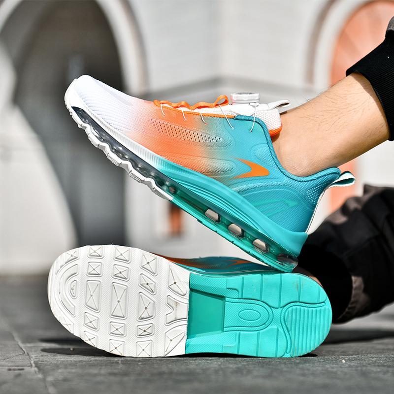 Fashion Men's  Casual Sneakers with Rotary Buckle & Full Air Amortization Tennis Shoes Breathable Running Shoes for Men