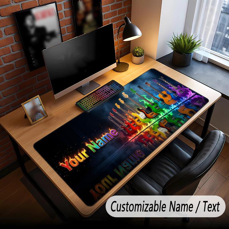 Muziek Gitaar Thema Aangepaste Muismat Gepersonaliseerd Met Naam Tekst Aangepaste Bureau Mat Voor Kantoor Huisdecoratie