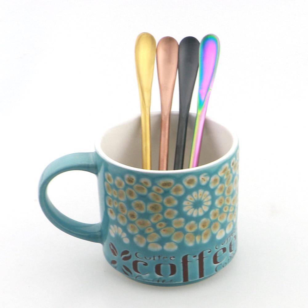 Barevná nerezová ocel Míchadlo na kávu Míchačka na nápoje Koktejl Drink Swizzle Tyčinka Ovocná šťáva Míchací lžička mléka