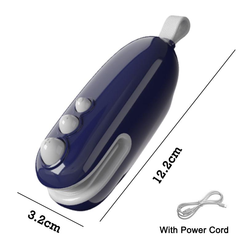 

Мини-запайщик пакетов с USB-зарядкой, ручной запайщик пластиковых пакетов 2-в-1, термозапайщик для пакетов со снеками, фруктами, специями синий