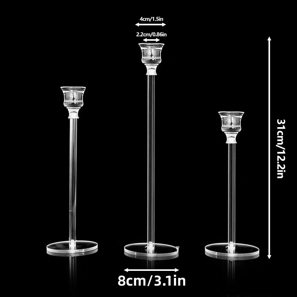 3 szt. Akcesoria imprezowe, świeczniki stołowe, dekoracja stołu, stojak na świece na wesela i imprezy