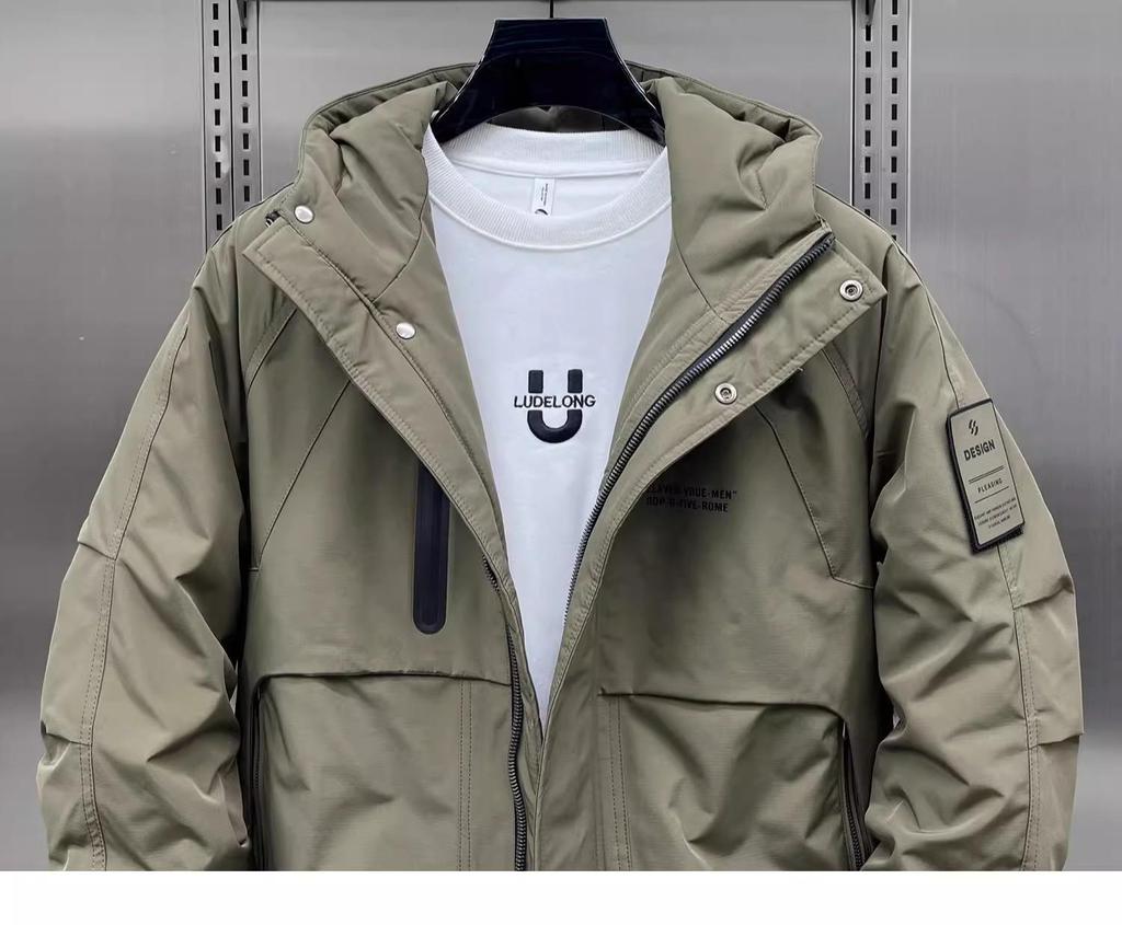 Męska Modna Wiatroszczelna Kurtka Góralska – Stylowa, Wszechstronna i Przystojna Odzież Robocza z Kapturem