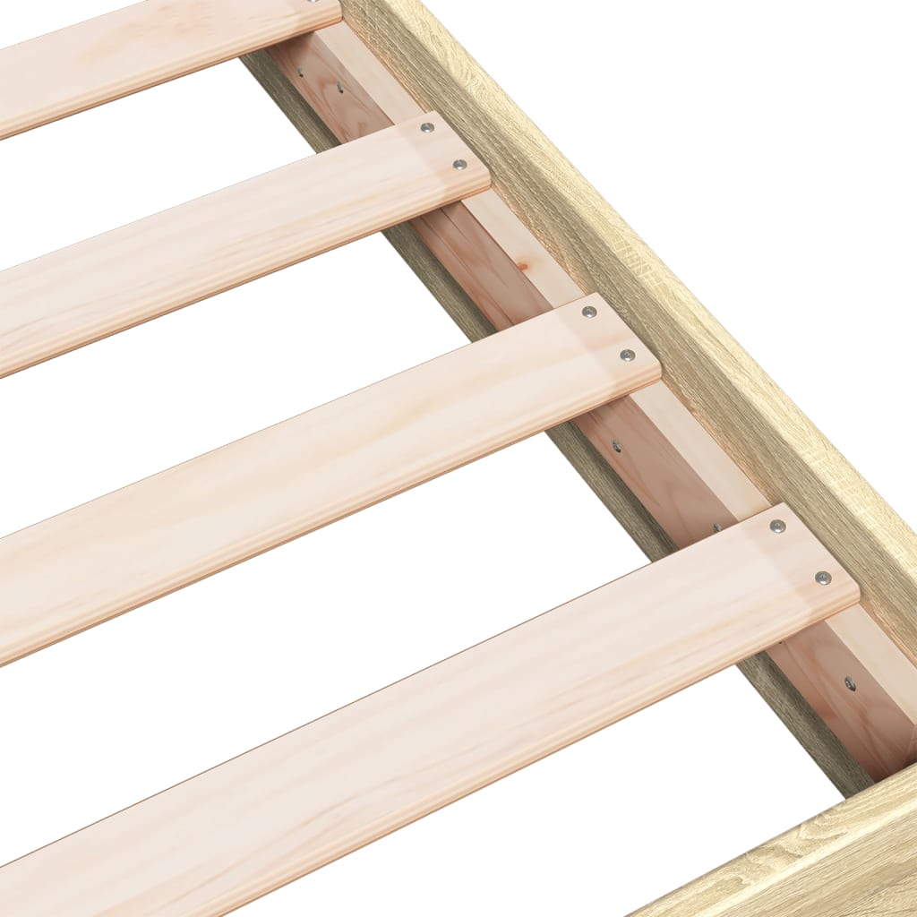 Bed Frame without Mattress Sonoma Oak 140x200 cm Wood Based Material