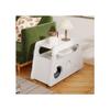 Table d'appoint - Blanche - Design rond - Mobile sur roulettes - Idéale pour petits espaces