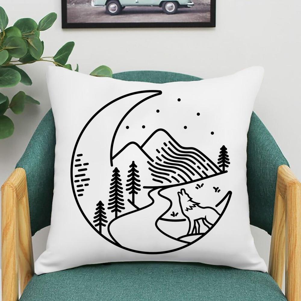 

Наволочка с принтом «Горы и Луна», мягкая наволочка для спальни в кемпинге, подарки на день рождения другу