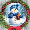 Cute Winter Wonderland Wooden Christmas Sign with Adorable Snowman Rugby Pattern, Ideal for Front Door Wall Hanging Decor, Ideal Christmas Gift