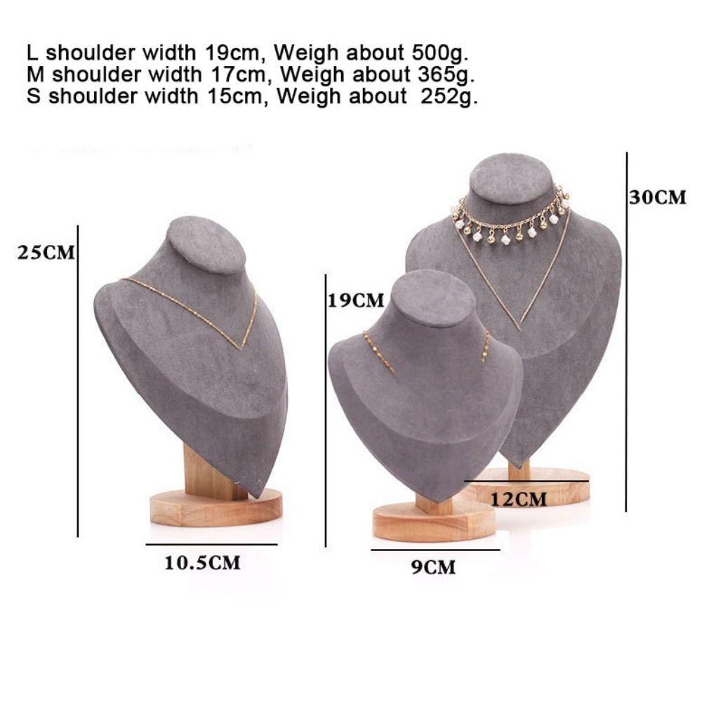 Velvet Jewelry Storage Rack Wooden Neck Display Props High Quality Display Model  Necklace