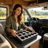 RV Cup Holder 13-Slot Foam Space Saving Rack RV Drink Cup Mug Storage Tray for Caravan Truck SUV Camper Motorhome Boat Kitchen
