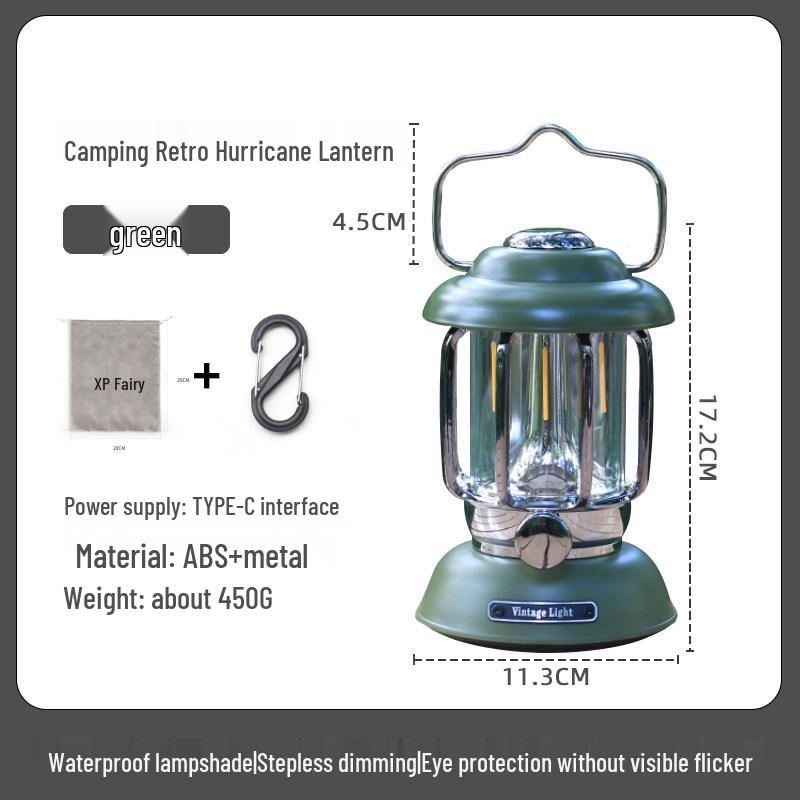 Rechargeable Retro Camping Lantern with Kerosene and Super Long Battery Life