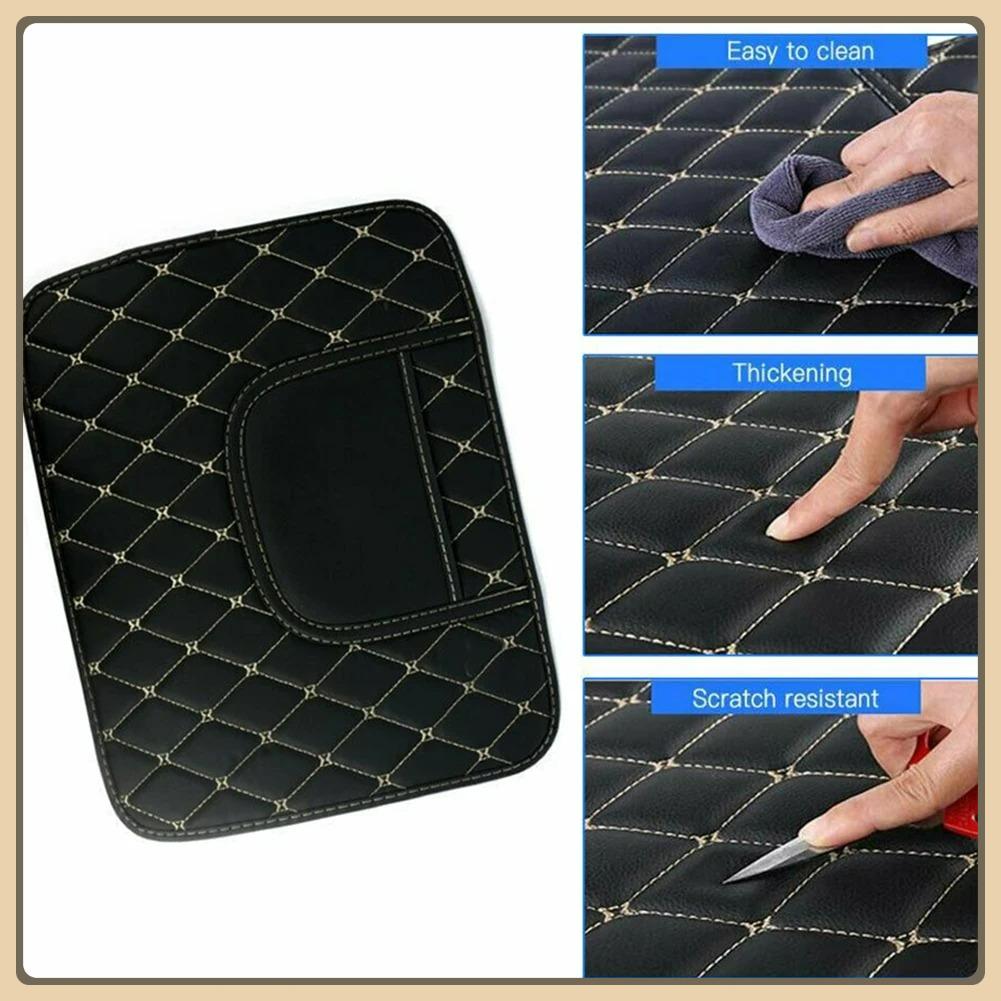 PU Leather Car Anti-Kick Mats Auto Seat Back Protector Cover Half-Size Black Car Back Seat Organizer Interior Accessories