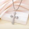 TOHM Stainless Steel Cross Pendant Men's Hip Hop Retro Necklace