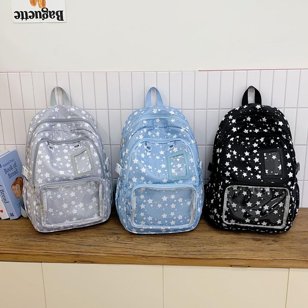 Schoolbag Japanese new high-value student schoolbag, fresh, sweet and transparent, large-capacity lightweight backpack