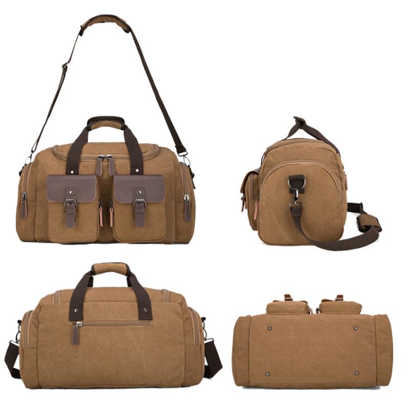 Wear-resistant 16A Microfiber Canvas Touring Bag Waterproof Short Distance Travel Luggage Bag Unisex Outdoor Sports Fitness Shoulder Crossbody Handbag