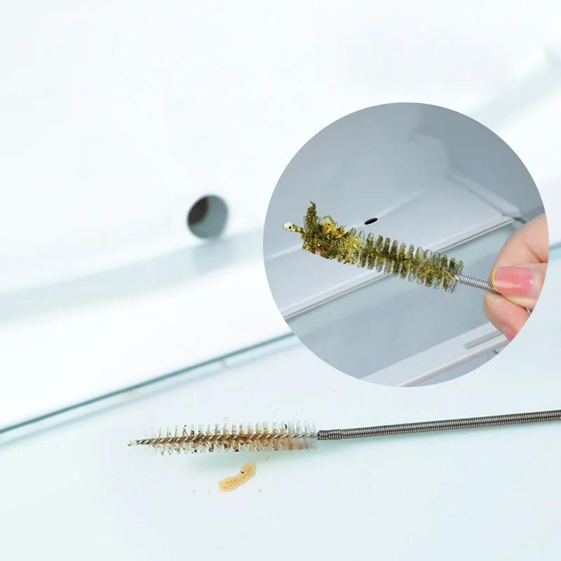 Portable Refrigerator Drain Cleaning Dredge Tool Drain Hole Kit Wash Brush Suction Syringe Hose Home Fridge Cleaner Sticks