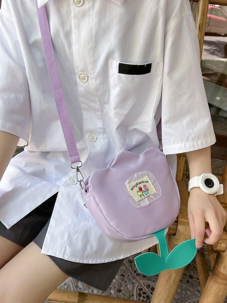 Summer Japanese College Style Shoulder Bag Small Fresh And Cute Hit Color Flower Girl Messenger Bag Coin Purse