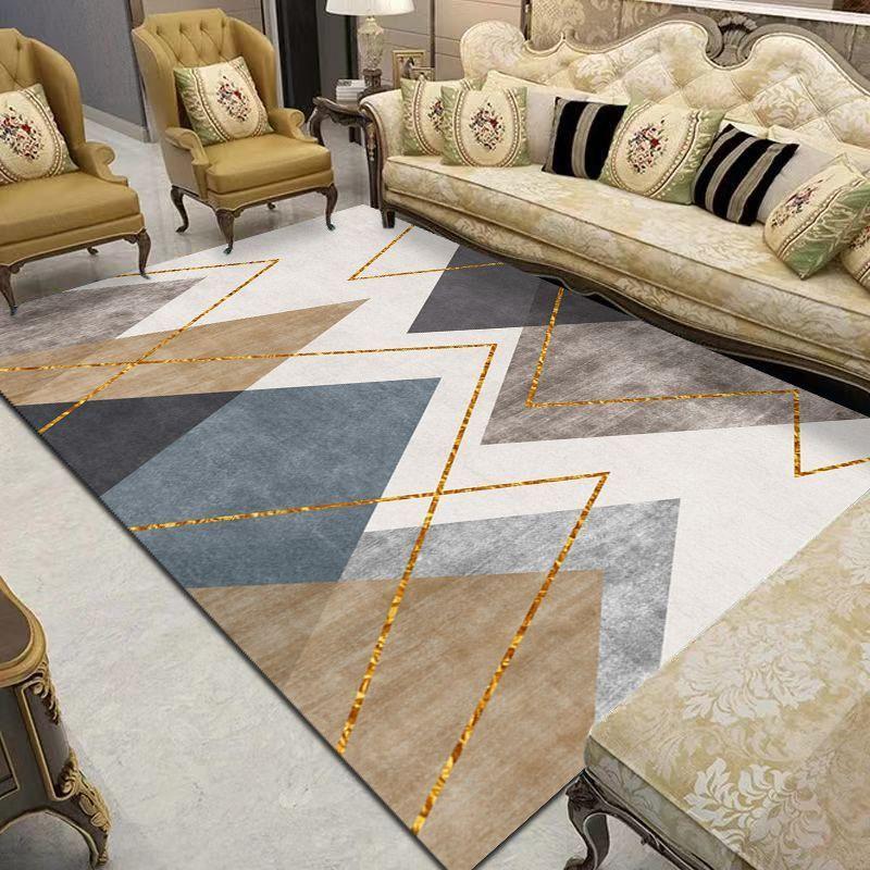 Covor Decorativ Geometric Modern pentru Sufragerie Covor Antiderapant pentru Camere Covor de Casă Covoraș pentru Mese de Cafea Mari Curățare Ușoară