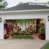 Cozy Courtyard Garden Tapestry, White Brick Wall Covered in Hanging Vines, Colorful Blooms and Warm Lanterns, Calming Boho Wall Art
