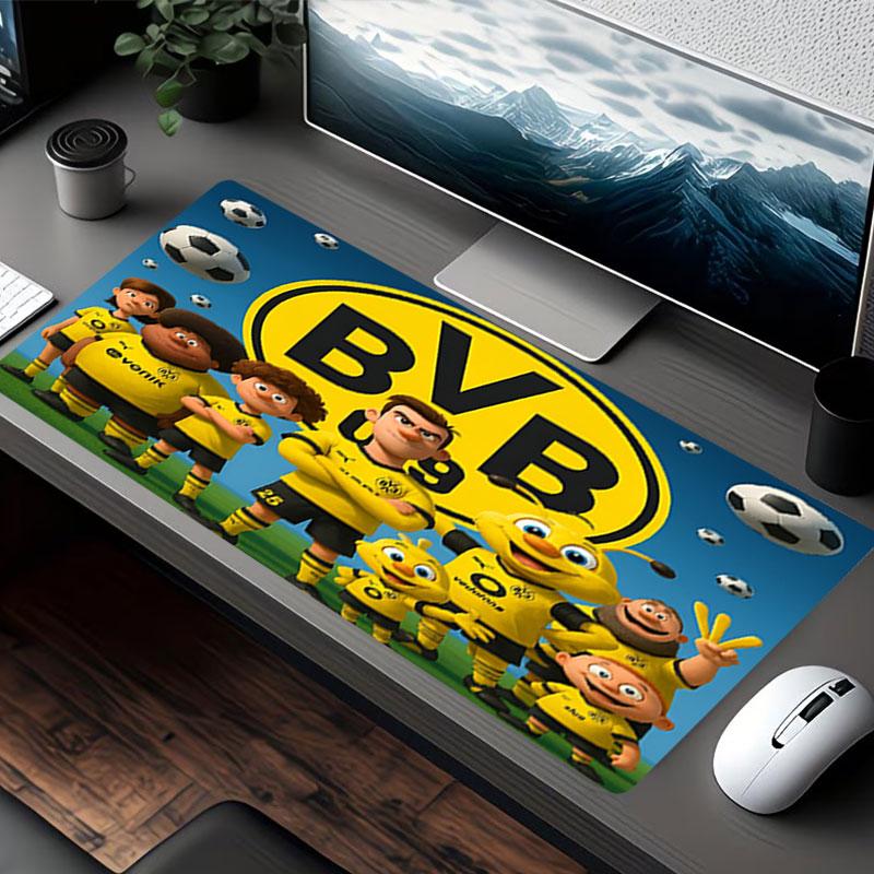 Tapis de Souris Impression Borussia Dortmund, pour Clavier Pad Ordinateur Portable Mat pour Bureau Utilisation à Domicile, Décoration de Bureau, Cadeau d'Anniversaire Parfait pour les Joueurs