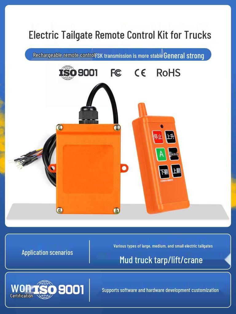 Universal Wireless Remote Control Kit for 12V/24V Hydraulic Truck Tail Lifts