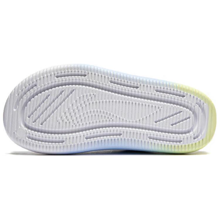 Li Ning Soft Clap Comfortable Wear-Resistant Thick Sole Height-Increasing Non-Slip Slide Sandals Unisex Footwear White Blue AGAU005-6