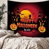 Home bedside room decoration Halloween tapestry, witch skull ghost print hanging cloth, background wall covering