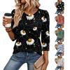 T-shirt da Donna alla Moda a Manica a Tre Quarti con Girocollo Top Casual per l'Uso Quotidiano