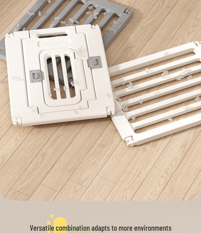 Gray & White Color Block Puppy Playpen for Small to Medium Dogs - Indoor Pet Crate & Isolation Fence