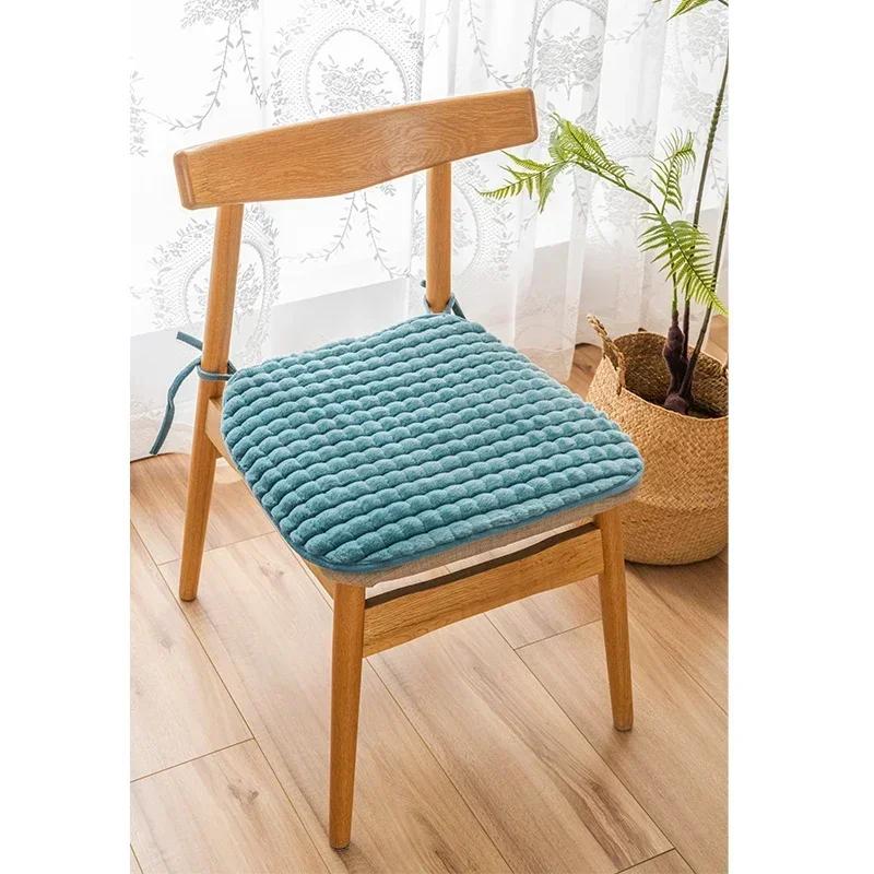 Winter-thicker Square Chair Cushion Seat Pad With Tie Cotton Seat Cushion Filling Dining Chair Cushion Non-Slip Dinning ChairPad 45x47cm