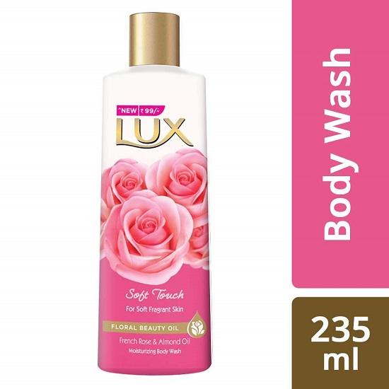 Lux Soft Touch Body Wash with French Rose and Almond Oil  (235 Ml)