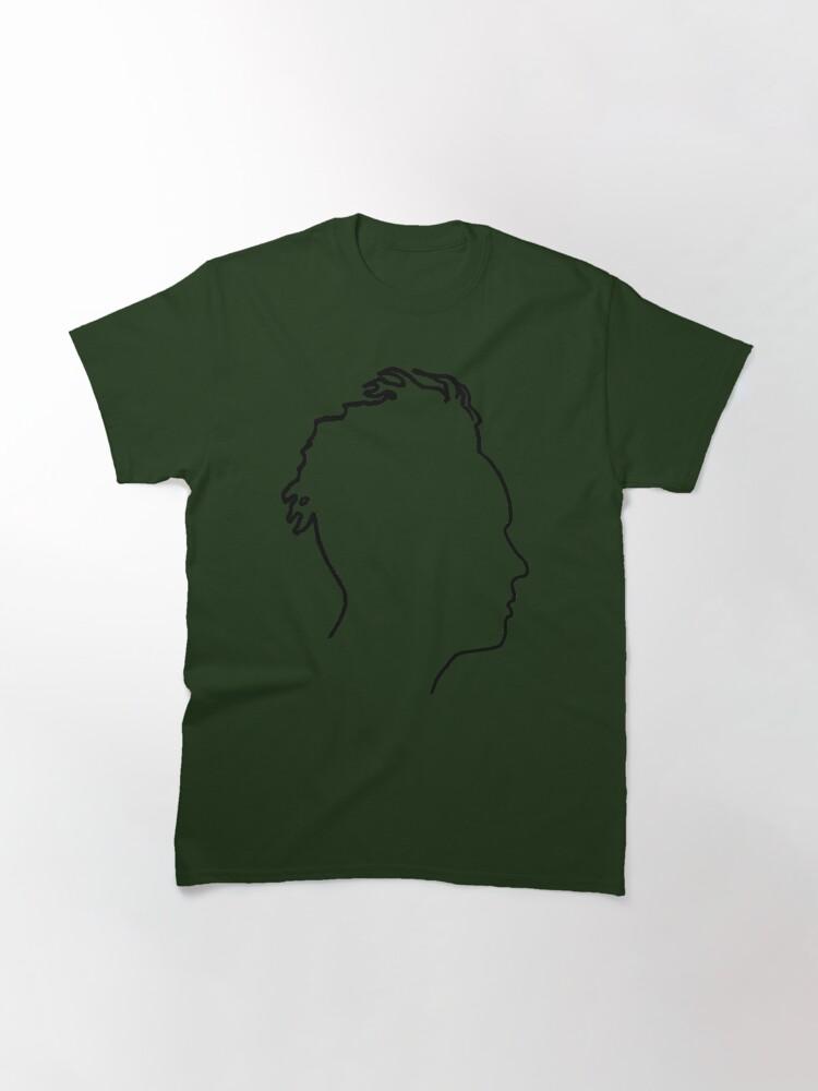 Depeche Mode Martin Gore Profile Black Outline Blue Background Classic T-Shirt