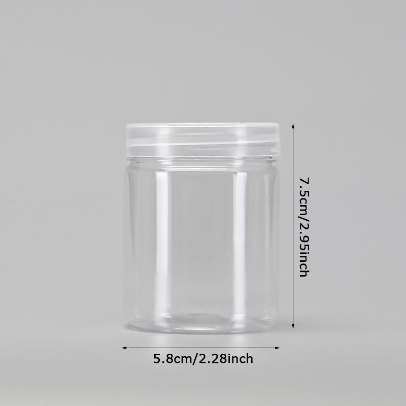 WTEMPO DIY Empty Plastic Decorative Jars with Lids Slime Containers Handicrafts Storage Jars Clear Wide Mouth Package Jars Party Decor Cylindrical Jar