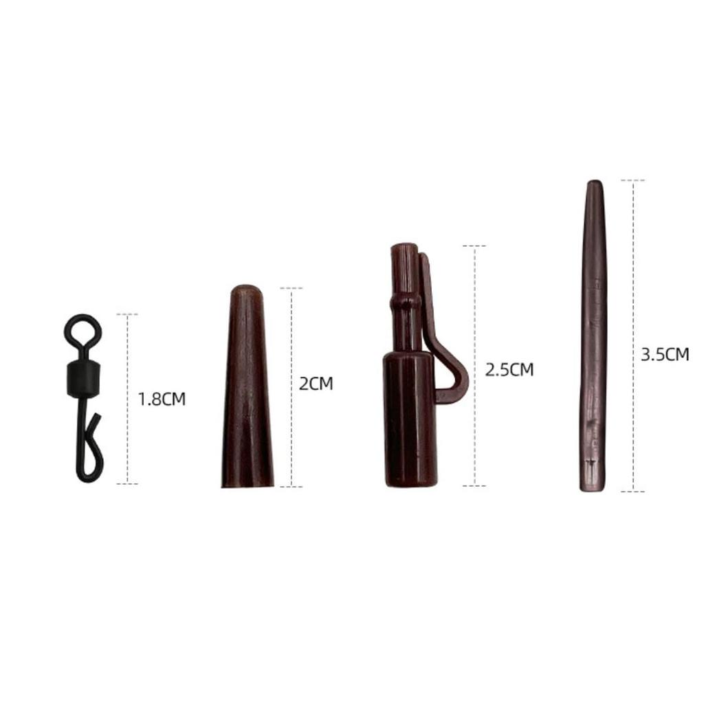 HOUSON Carp Fishing Accessory Fishing Tackle Safety Tail Rubber 40 Kit Accessories, Clips, Anti-Tangle Sleeves, Tubing, Pieces.