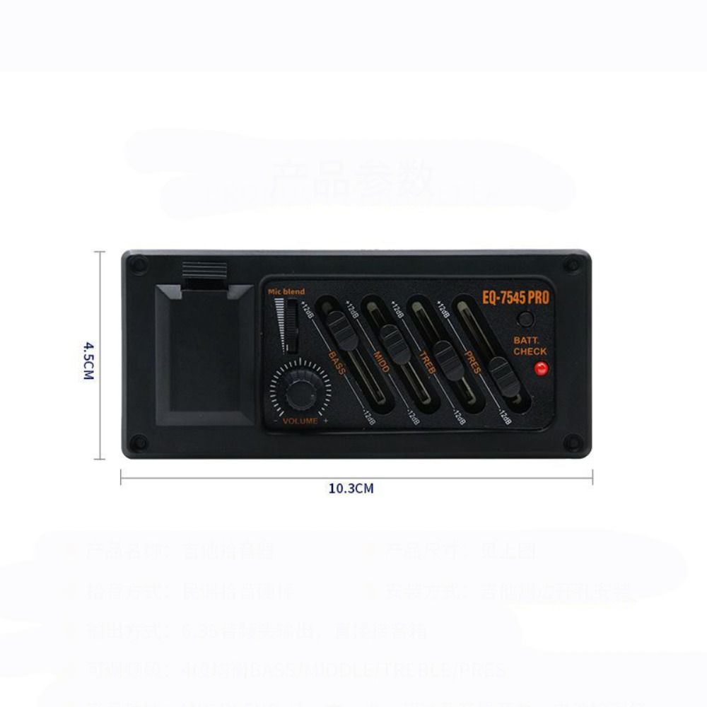 EQ 7545R Acoustic Guitar Preamp Amplifier 4 Band EQ Equalizer New Guitar Pickup