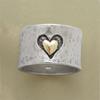 Delicate CopperColor Heart Ring for Women Fashion Metal Two Tone Engagement Wedding Ring Jewelry