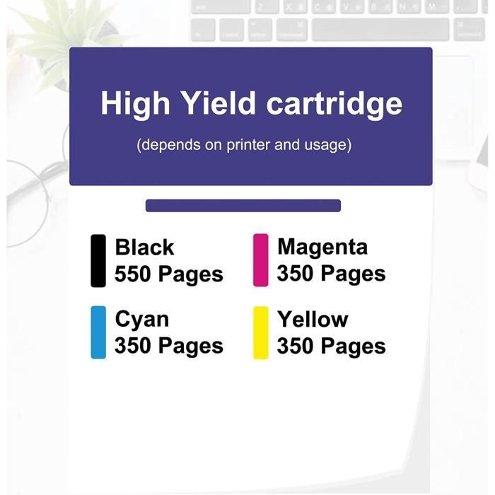 Cartouches d'Encre Compatible - Teland - 604XL - Pack de 4 - Multi-couleurs - Pour Epson XP-2205/XP-4200/XP-3200