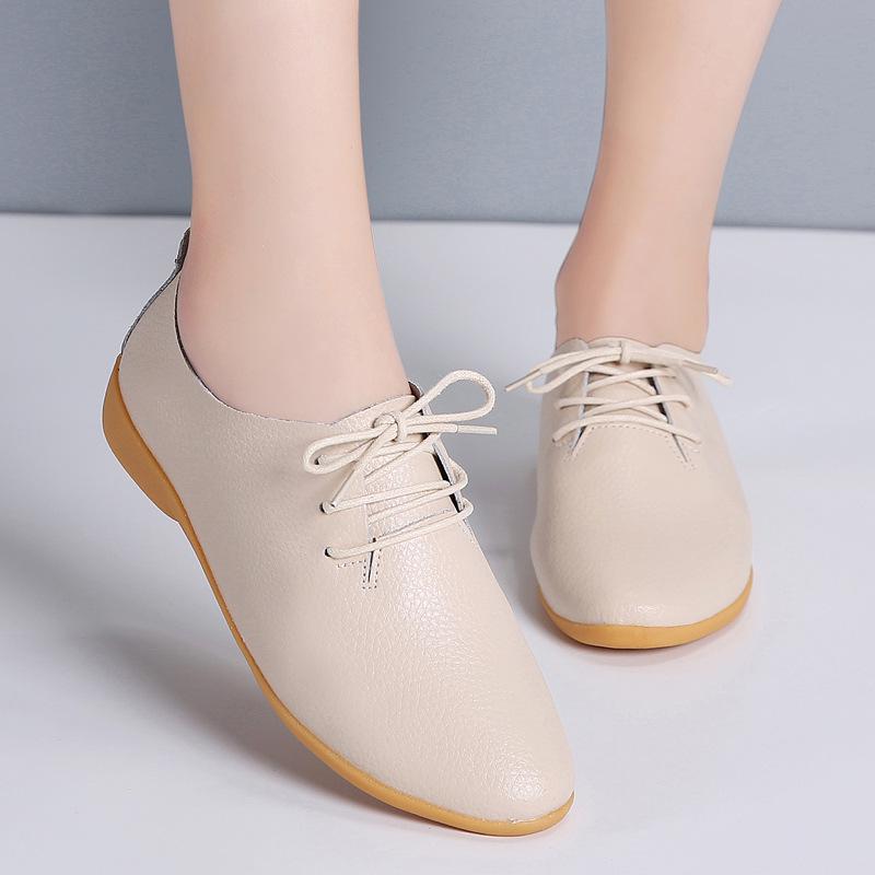 

Женские туфли на плоской подошве с мягкой подошвой, повседневные туфли большого размера для офиса 39 бежевый