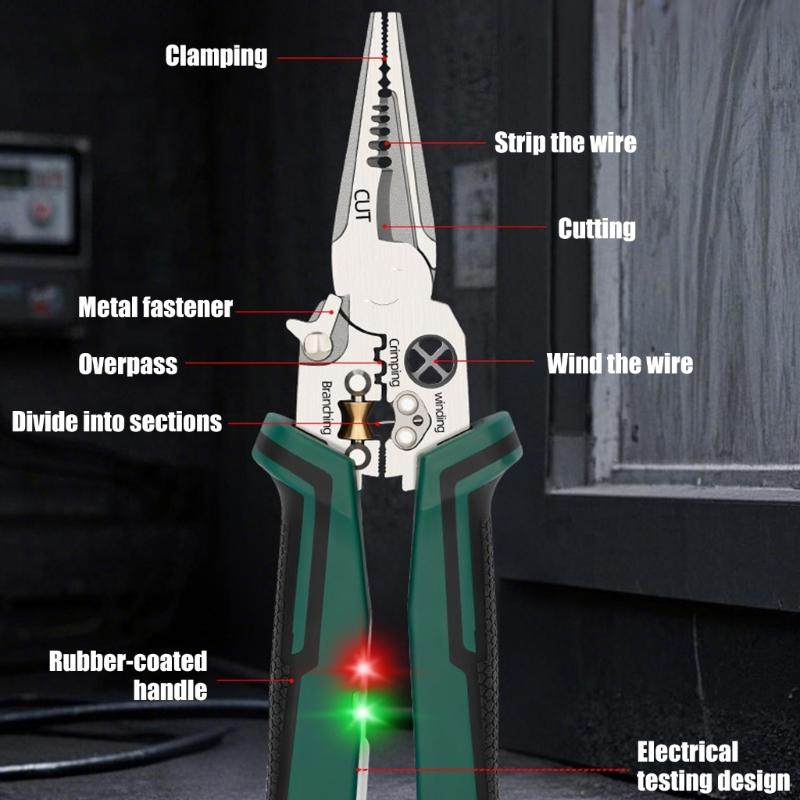 Abisolierzange Mit eingebautem Spannungswarnsystem Elektrisches Abisolierwerkzeug Professionelle Elektroreparatur